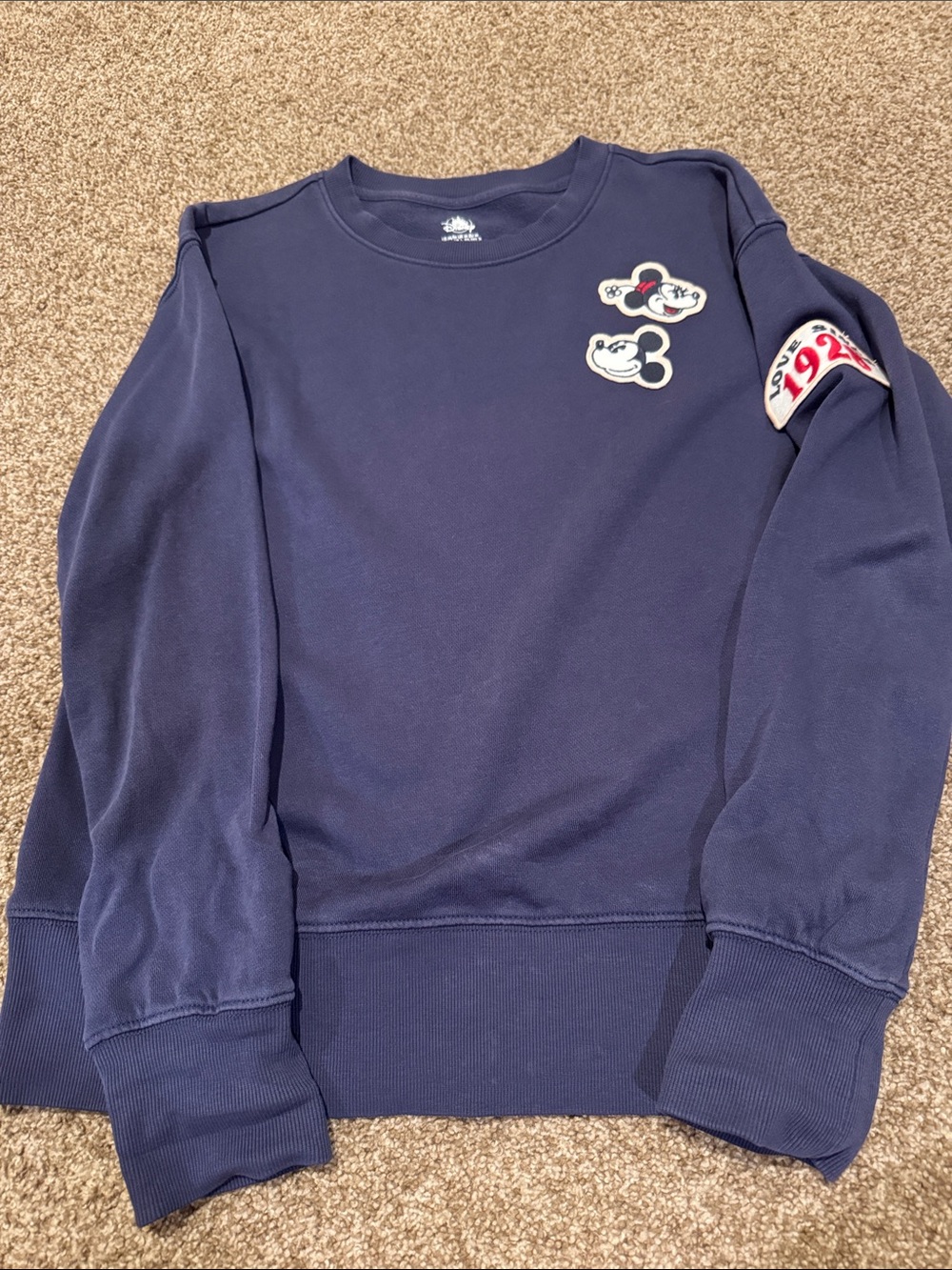 Disney Navy Sweatshirt with Mickey Patches